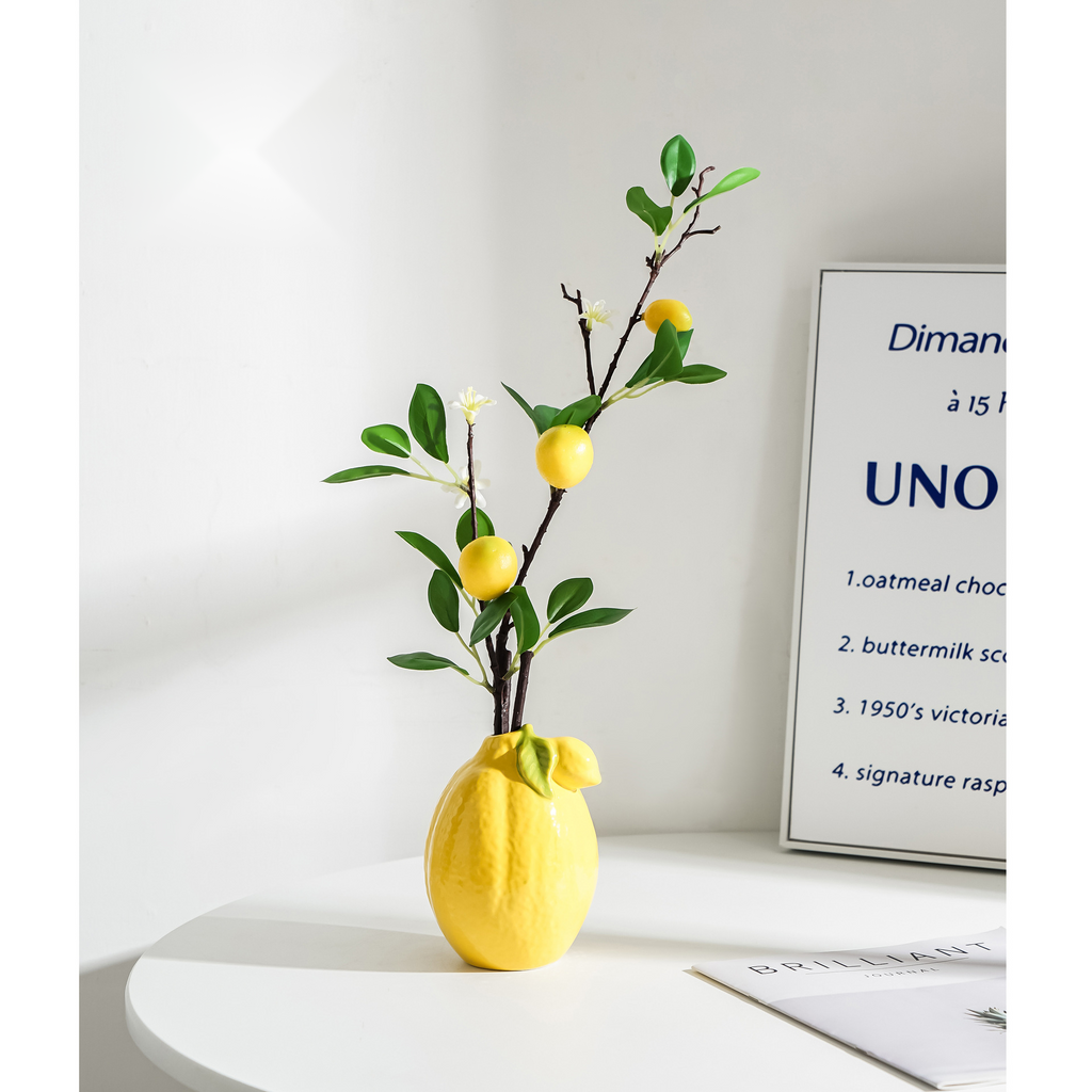 Lemon Ceramic Floral Decor Vase