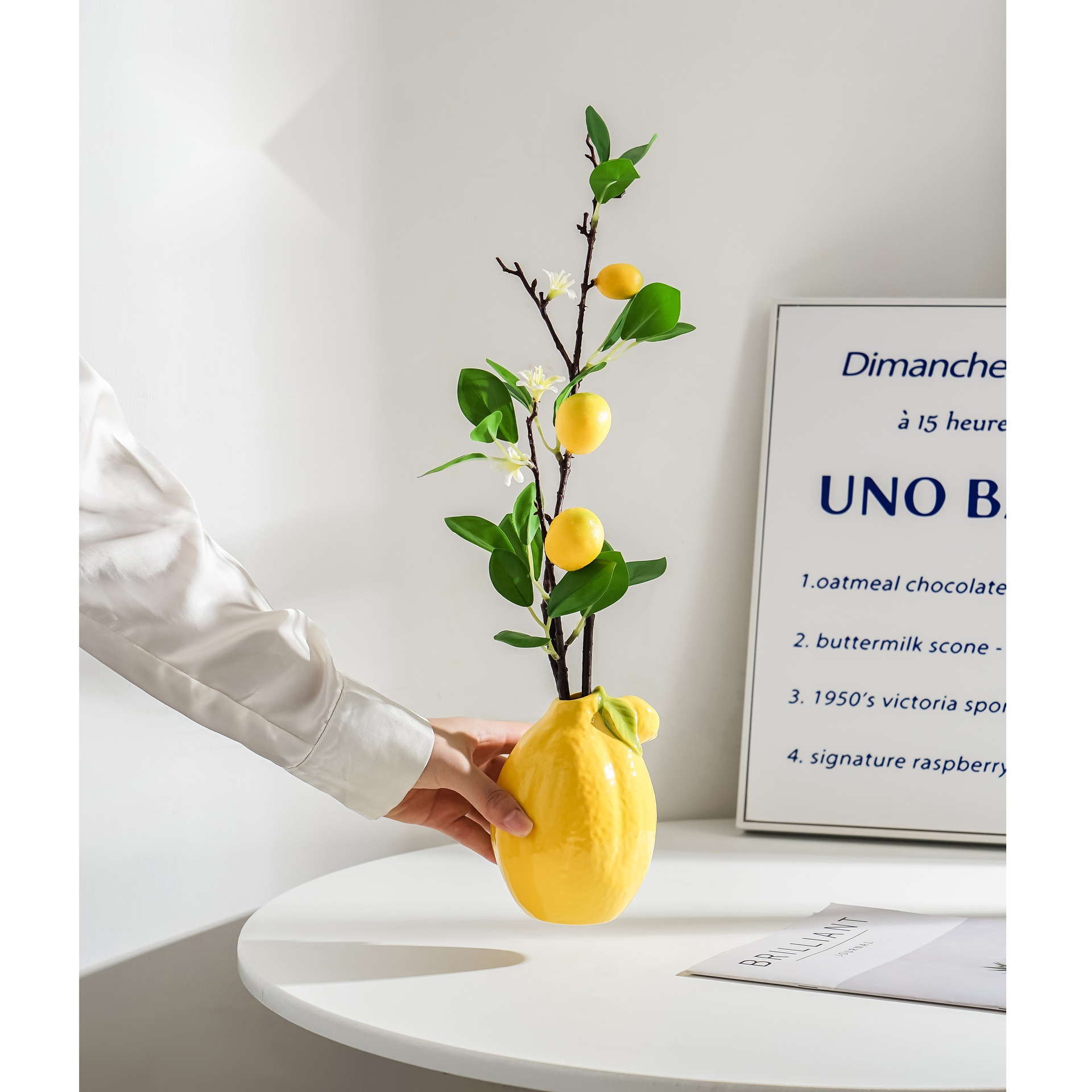 Lemon Ceramic Floral Decor Vase