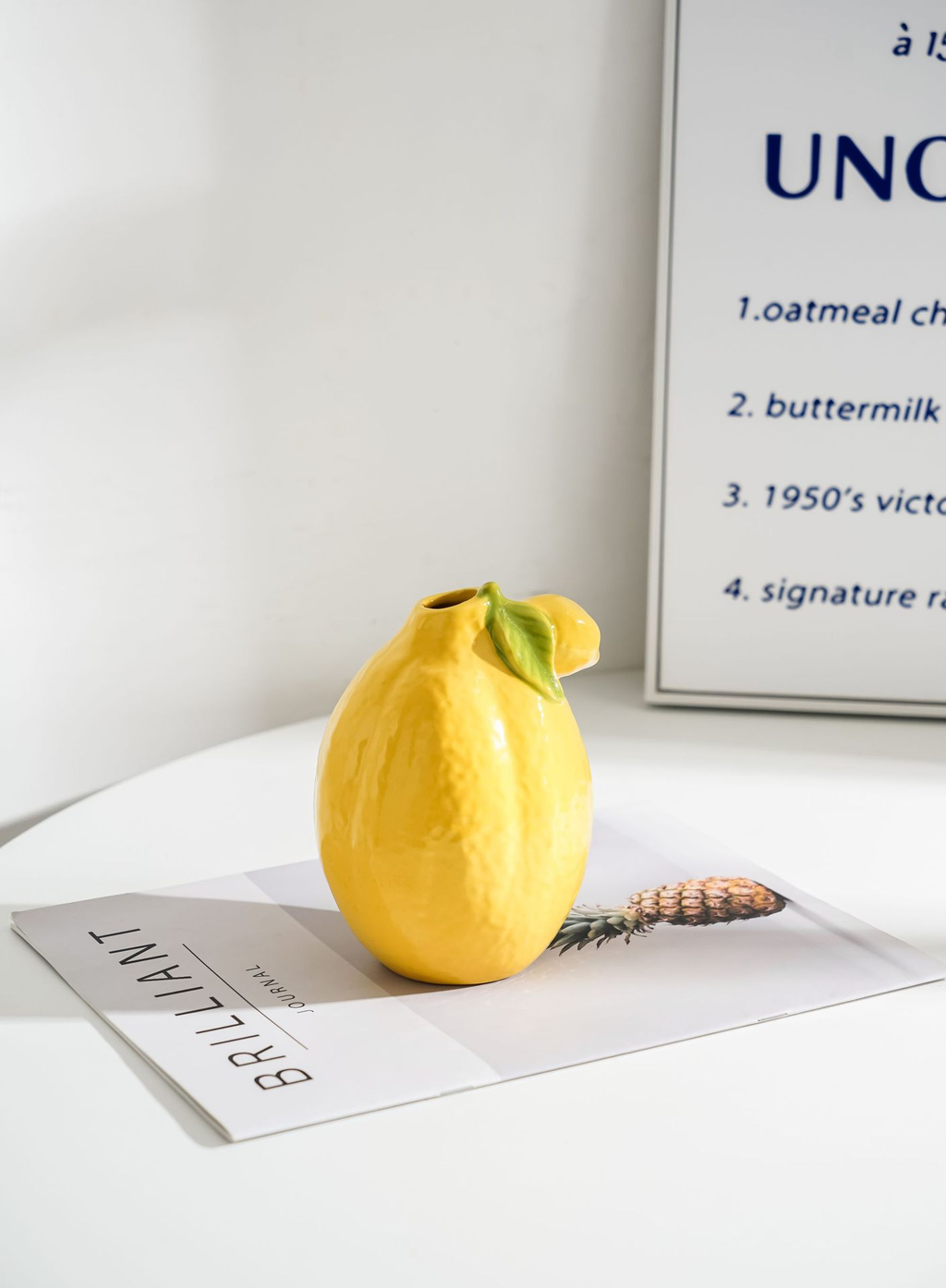 Lemon Ceramic Floral Decor Vase